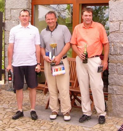 Výherci kategorie 0-27 HCP golfového turnaje Hospodářské komory Jihlava