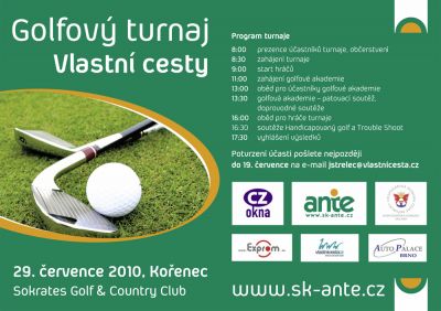 Pozv�nka na golfov� turnaj poradensk�ho port�lu Vlastn� cesta